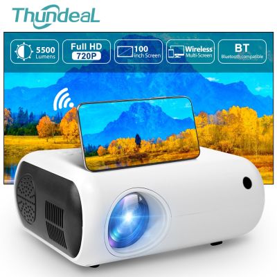 Thundeal โฮมเธียเตอร์แบบพกพาโปรเจ็คเตอร์ขนาดเล็ก TD50 3D Wifi โปรเจคเตอร์ Full HD 720P 1080P IOS โทรศัพท์ Android เครื่องฉายวิดีโอภาพยนตร์