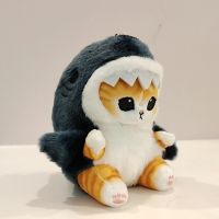 【CW】 12cm Cute Shark Cat Fried Shrimp Cat Plush Doll Pendant Dolls Beautiful Room Car Bag Decoration Pendant Christmas Gifts Keychain