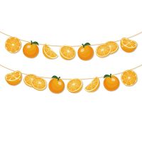 Sweet Summer Fruit Fresh Orange Juice Tangerine Shaped Happy Birthday Party Favors Hanging Banners Baby Shower Party Decorations Banners Streamers Con