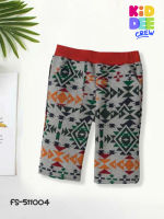 KiddeeCrew  กางเกงเด็กขาสั้นเด็กผู้ชายสีเทาลายสามเหลี่ยม  Heather Grey Aztec Shorts  เหมาะสำหรับ อายุ 1-10 ปี