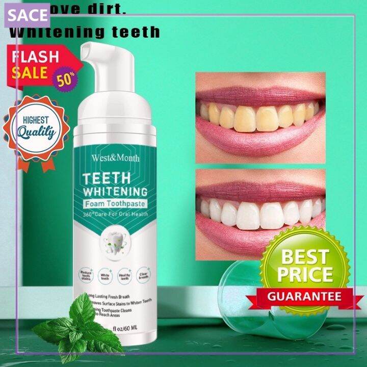 West&month Teeth Whitening Mousse Toothpaste Mouthwash Care For Oral 