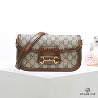 NEW GUCCI HORSEBIT 23.5 BROWN GG SUPREME MONOGRAM GHW