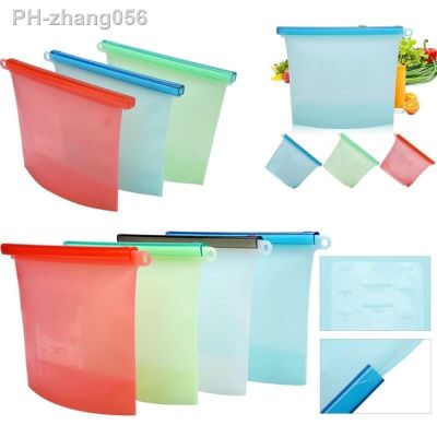 1000ml Reusable Silicone Food Grade Storage Bag Lunch Sandwich Snack Liquid Lunch Fruit Freezer Zip Seal Bags 4 Colors