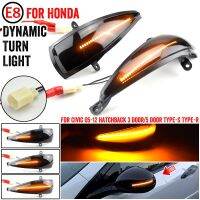 ปีกข้างมองหลังสัญญาณไฟเลี้ยวแบบไดนามิก LED 2ชิ้นสำหรับ Honda Civic 8Th 2006-11 Hatchback 3D 5D Type-S Type-R FN