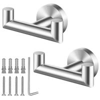 Towel Hooks for Bathrooms Brushed Nickel Towel Hook Clothes Hook Bathroom Hooks for Kitchen Bathroom,for Hanging Towels,Coats,Sponges,Clothes Silver