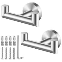 Brushed Nickel Towel Hook Bathroom Hooks for Kitchen Bathroom,for Hanging Towels,Coats,Sponges,Clothes Silver