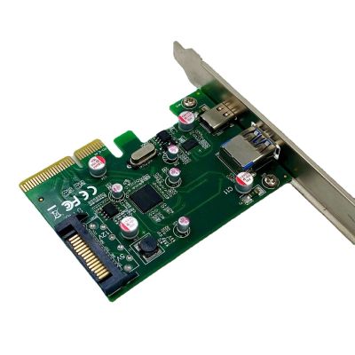 PCIE ไปผู้ผลิตการ์ดอะแดปเตอร์ PCI-E เดสก์ท็อปการ์ดขยาย USB3.1 + TypeC3.1 ASM1142ใส่อะแดปเตอร์ FJK3825โดยตรง