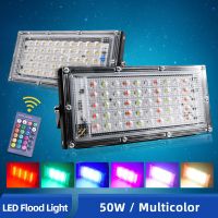 OK-B LED Flood Light AC 220V 50W RGB Floodlight IP65 Waterproof Outdoor Street Spot Wall Reflector Lighting Garden Spotlight