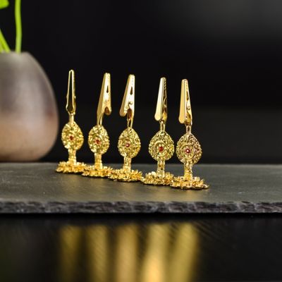 Quality Assurance Supply Lotus ที่หนีบธูป Religious Ritual บทความ Gold-Plated ที่หนีบธูปแท่นจุดเครื่องหอมที่หนีบธูปพระพุทธรูปทิเบต