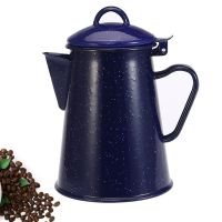 1.2L Enamel Coffee Pot Hand Tea Water Kettle Teapot Decor Starry Blue Teapot Cafe Tools