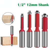 1/2－12mm Wood Router Bit End Dual Flutes Ball Bearing Flush Router Bit Straight Shank Trim เครื่องตัดมิลลิ่งไม้สําหรับงานไม้