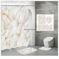 【CW】☏♞⊙  Luxury Marble Shower Curtain With Non Rug Polyester Fashion 180x180