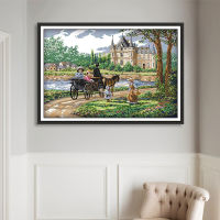 A family in the countryside counted 11CT 14CT Cross Stitch Set DIY DMC Chinese Cross-stitch Embroidery Needlework Home Decor