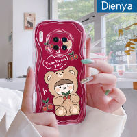 เคส Dienya สำหรับ Huawei Mate 30 Pro Mate 40 Pro เคส P40 P30 Pro เคสเนื้อครีมลายหมีเชอร์รี่เคสนิ่มกันกระแทกเคสโทรศัพท์โปร่งใส TPU ซิลิกาแบบใสเจลป้องกันการตกหล่นฝาครอบป้องกันเลนส์กล้องถ่ายรูป