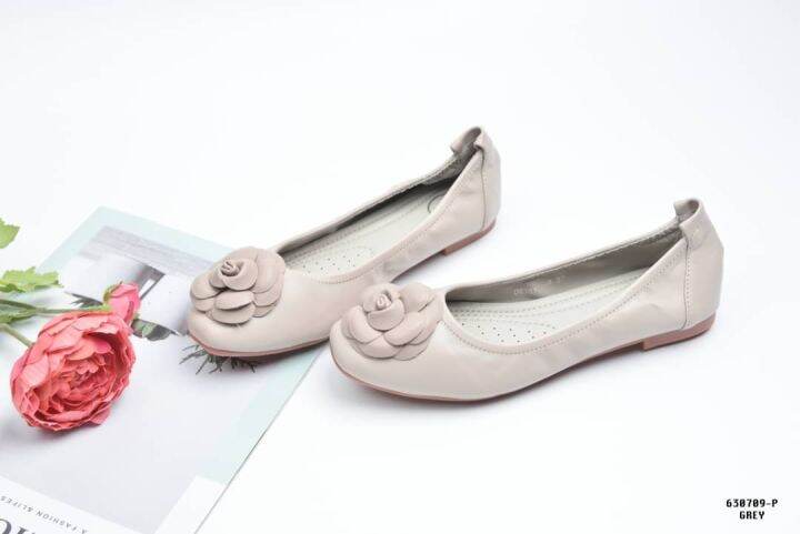 size-36-42-flat-flower-รองเท้าส้นแบน-หุ้มส้น-ทรงบัลเล่ต์-แต่งดอกไม้ด้านหน้า-คุณภาพดี-หนังนุ่มมาก-ใส่ทำงานได้