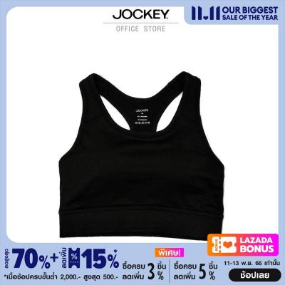 JOCKEY FOR HER สปอร์ตบราออกกำลังกายผู้หญิง ACTIVE รุ่น KH IMPACT SPORT BAR SPORT BRA ทรงครอปแขนกุด กะชับเก็บทรงสวย มั่นใจกับทุกการเคลื่อนไหว พร้อมซัพพอร์ตทุกกิจกรรม สีดำ