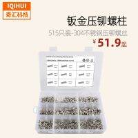 [COD] Cross-border hot 515 pcs-9 specifications 304 stainless steel pressure riveting screws/sheet mortise stud screws