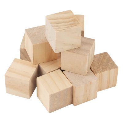 100 PCS 1 X 1 X 1 Inch Blocks Natural Wood Blocks Unfinished Wood Blocks for DIY Crafts