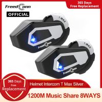 FreedConn T MAX Motorcycle Intercom Bluetooth headset 6 Riders Motor Helmet Waterproof FM Motorbike Motorcycle Headset Earphone