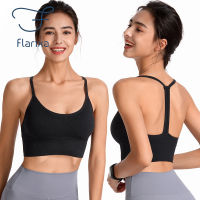 Flarixa Bra Olahraga Seamless สำหรับผู้หญิงรูปตัว Y สวยงามเสื้อฟิตเนสด้านหลังยกทรงดันเสื้อชั้นในกีฬาเสื้อชั้นในโยคะ