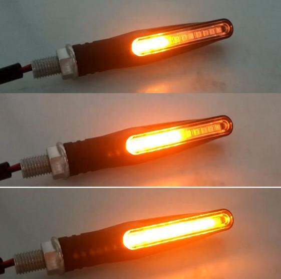 Pinph 2PCS LED Turn Signals Light for Motorcycle Tail Flasher Flowing