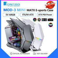 Jonsbo เคส MOD3 MINI E-Sports เคสเกมคอมพิวเตอร์ Matx/itx 5V เอฟเฟกต์โคมไฟ Argh ATX PSII รองรับพลังงานรูปทรงพิเศษ