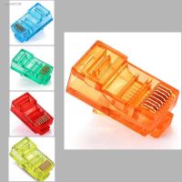 △☬☸ 100PCS RJ45 Ethernet Cables Module Plug Network Connector RJ-45 Crystal Heads Cat5 Color Cat5e Gold Plated Cable