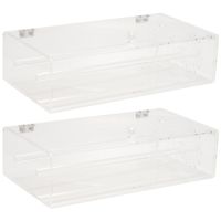 2X Acrylic 24 Hooks Rotation Necklace Display Stand Pendant Display Organizer Holder Dust-Proof Jewelry Display Box