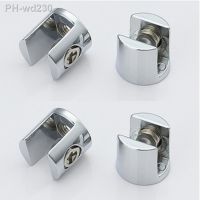 4pcs Glass Clamp Glass Plated Brackets Zinc Alloy Chrome finish Shelf Holder Support Brackets Clamps For 6-8mm/ 8-10mm/ 10-12mm