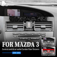 AIRSPEED สำหรับ Mazda 3 2010-2013 Dashboard Center Air Vent Outlet กรอบคาร์บอนไฟเบอร์ LHD สติกเกอร์ภายในรถอุปกรณ์เสริม