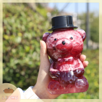 ? LECHU? 500ml transparent Bear beverage ดื่มขวดเย็นดื่มนมชาน้ำผลไม้ขวดนมชากาแฟถ้วยน้ำผึ้งภาชนะฟางขวด