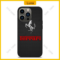 Ferrari Horse Carbon Logo Phone Case for iPhone 14 Pro Max / iPhone 13 Pro Max / iPhone 12 Pro Max / Samsung Galaxy Note 20 / S23 Ultra Anti-fall Protective Case Cover 203