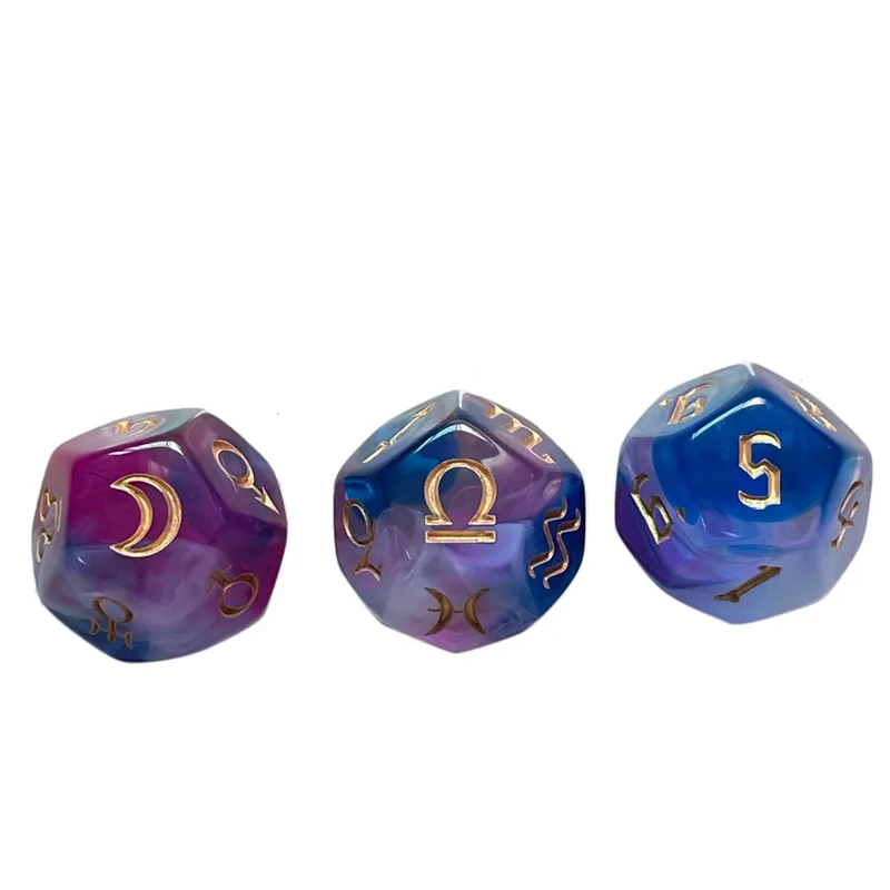 Astrological Dice Constellation Dice 12-Sided Acrylic ...