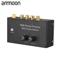 M/phono Preamp สวิทช์ไฟแอมพลิฟายเออร์ขนาดกะทัดรัดพิเศษพร้อมการควบคุมระดับและระดับเสียง RCA อินพุตและเอาต์พุต1/4นิ้วอินเทอร์เฟซเอาท์พุต TRS