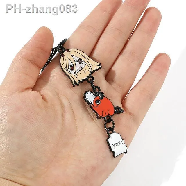 chainsaw-man-japanese-anime-key-holder-cute-enamel-metal-pendant-car-keychain-for-key-rings-accessories-gifts-for-friends