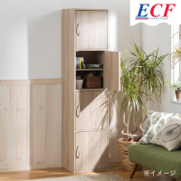 ECF Furniture ชั้นวางของเอนกประสงค์ ชั้นวางของ ชั้นวางหนังสือ 4 ประตู ชั้นปรับระดับความสูงได้