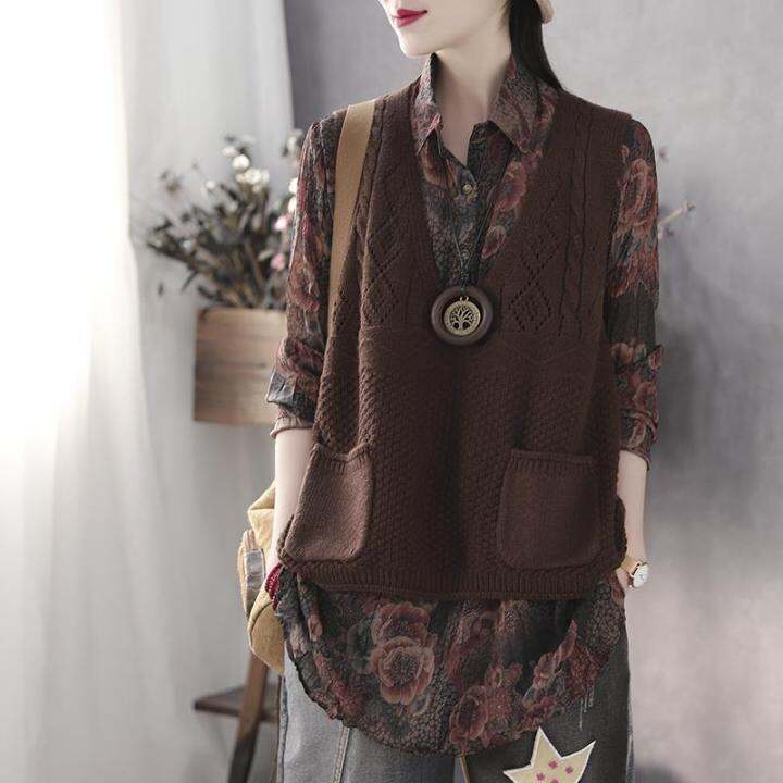 spot-spring-and-summer-new-korean-style-wool-vest-womens-outer-wear-loose-v-neck-sweater-vest-2023