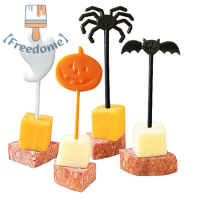 【Freedome】 8ชิ้น เซ็ต Halloween Fruit Fork การ์ตูนเด็กขนมเค้กขนม Pick