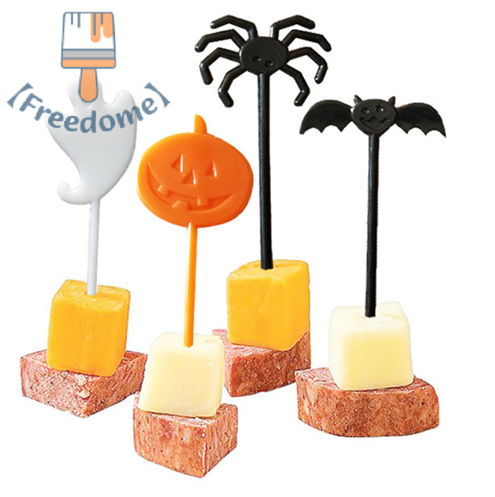 freedome-8ชิ้น-เซ็ต-halloween-fruit-fork-การ์ตูนเด็กขนมเค้กขนม-pick