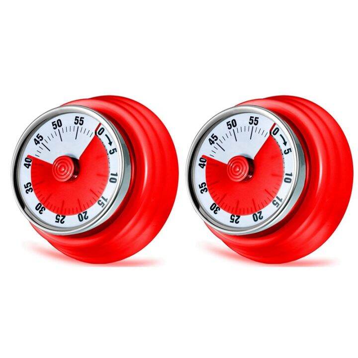 2X 60 Minutes Mechanical Visual Countdown Timer with