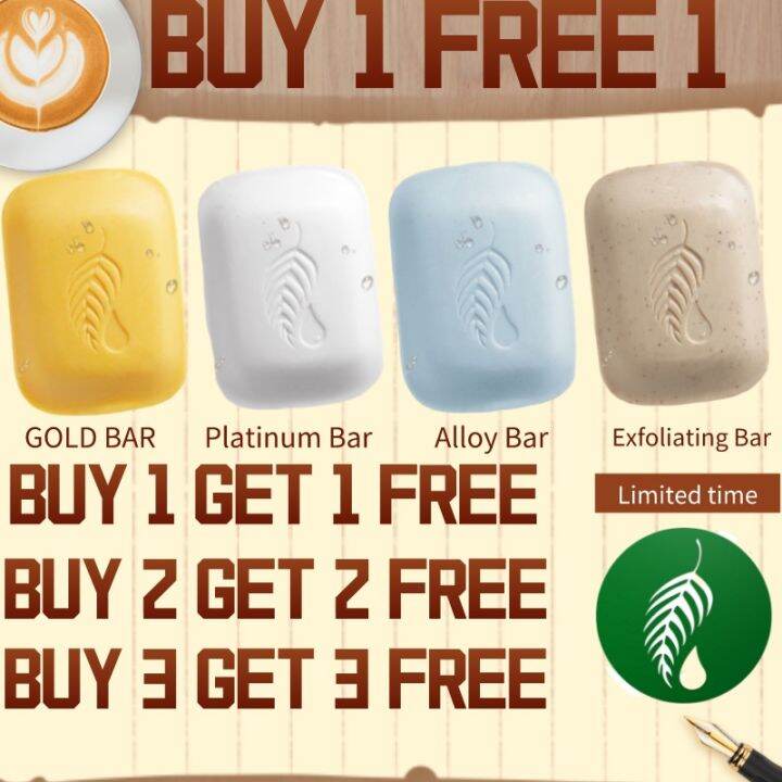 BUY 1 FREE 1MELA Bar Soap The Gold Bar Citrus Scent / The Platinum