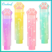 COOLEAF 4 Pcs อุ้งเท้าแมวอุ้งเท้า ยางลบหดได้ สีพาสเทลสีพาสเทล เครื่องกลเครื่องกลเครื่องกล ยางลบและลบ ยางลบดินสอมาตรฐาน คาวาอิ ดันลบ เครื่องใช้ในสำนักงาน