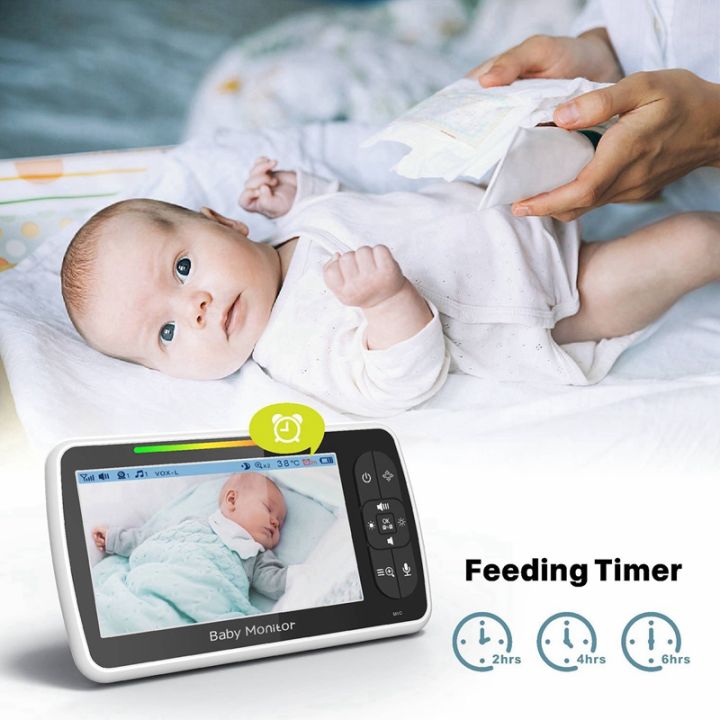 5-inch-lullabies-video-baby-monitor-security-camera-night-baby-monitor-with-camera-and-audio-remote-pan-tilt-zoom-2-way-audio-temperature-sensor-eu-plug