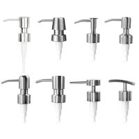 ✽℡◘ 1pc New Replaceable 304 Stainless Steel Liquid Lotion Dispenser Bathroom Soap Shampoo Pump Head Jar Tube Bathroom Accessories