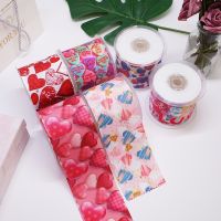 【CW】 Valentine  39;s Day Loving Printed Grosgrain Supplies Sewing Accessories 5 Yards. 31932