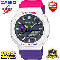 G-Shock GA2100 ของแท้ผู้ชายกีฬานาฬิกาเซ็นเซอร์คู่เคลื่อนไหวกลางแจ้งกันกระแทกกันน้ำโคลนอัตโนมัติยกไฟรับประกันสี่ปี GA-2100THB-7A