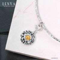 Lenya Jewelry เครื่องประดับประเภท Charm ตัวเรือนเงินแท้ 925 ชุบทองขาว ดีไซน์สุดเก๋ ขนาด 4.00 mm