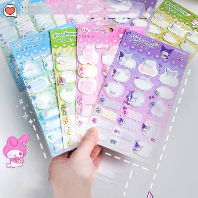 2PCS/set Sanrio name tag Kuromi Melody kids cartoon name sticker Item identification marker sticky note sticker