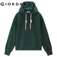 GIORDANO Women Hoodies Stylish Contrasting Picot-Trimmed Loose Hoodies Chunky Warm Relaxed Fashion Casual Hoodies 18323622