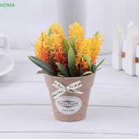 ?【Lowest price】HOMA มาใหม่ล่าสุด Jettingbuy ดอกไม้ตกแต่งต้นไม้ประดิษฐ์ดอกไม้ปลอมพืชสีเขียวบอนไซกระถางขนาดเล็ก